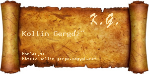 Kollin Gergő névjegykártya